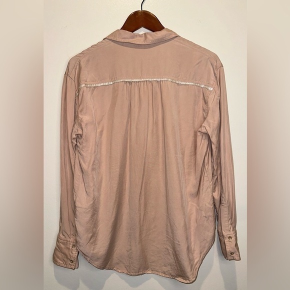 FREE PEOPLE Off Campus Button Down Top in Cream Size Small - Picture 8 of 8